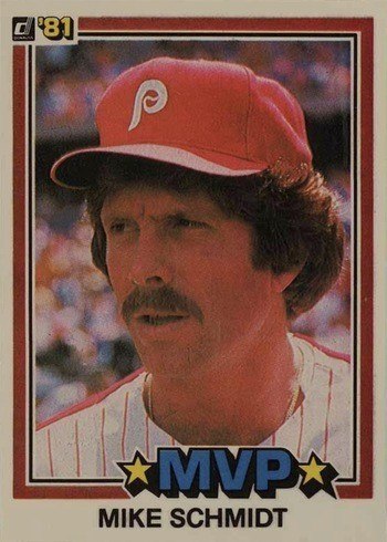 1981 Donruss #590 Mike Schmidt MVP Baseball Card 1981 Donruss #590 Mike Schmidt MVP Baseball Card