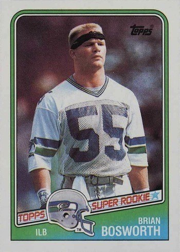1988 Topps #144 Brian Bosworth Rookie Card 1988 Topps #144 Brian Bosworth Rookie Card