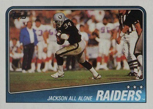 1988 Topps #325 Bo Jackson Raiders Team Leaders Football Card 1988 Topps #325 Bo Jackson Raiders Team Leaders Football Card