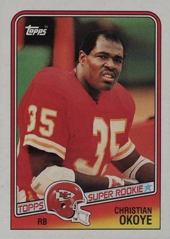 1988 Topps #363 Christian Okoye Rookie Card 1988 Topps #363 Christian Okoye Rookie Card