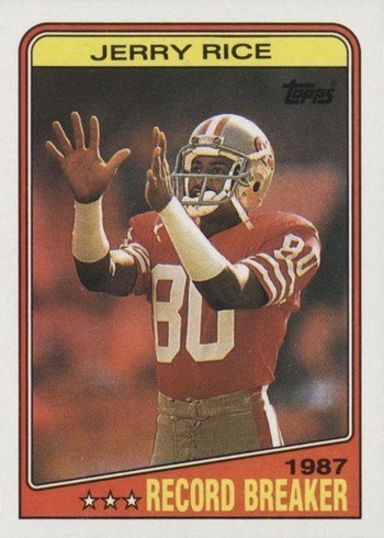 1988 Topps #6 Jerry Rice Record Breaker Football Card 1988 Topps #6 Jerry Rice Record Breaker Football Card