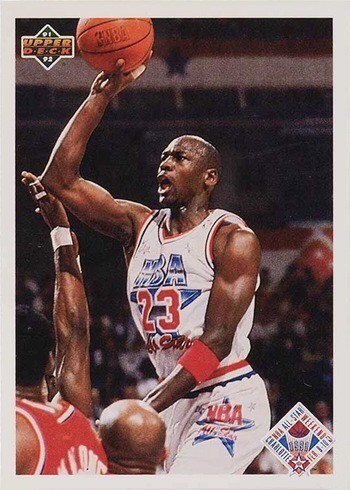 1991 Upper Deck #48 Michael Jordan All-Star Checklist Basketball Card