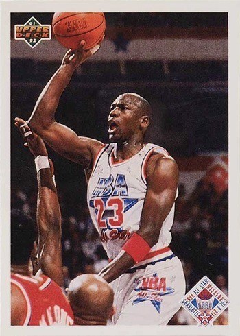 1991 Upper Deck #48 Michael Jordan All-Star Checklist Basketball Card 1991 Upper Deck #48 Michael Jordan All-Star Checklist Basketball Card