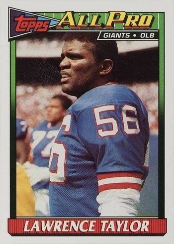 1991 Topps #16 Lawrence Taylor Football Card 1991 Topps #16 Lawrence Taylor Football Card