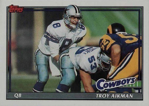 1991 Topps #371 Troy Aikman Football Card 1991 Topps #371 Troy Aikman Football Card