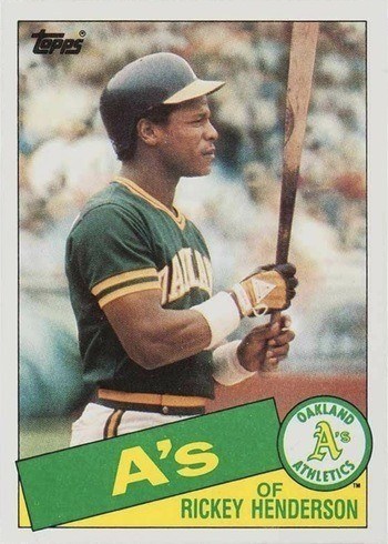 1985 Topps #115 Rickey Henderson Baseball Card