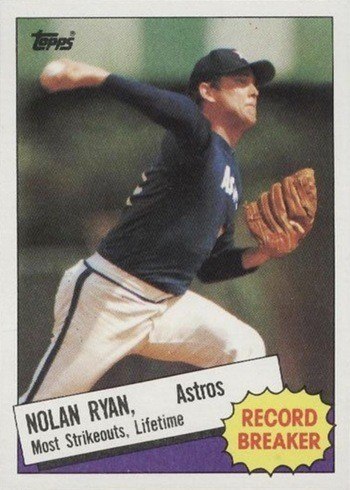 1985 Topps #7 Nolan Ryan Record Breaker Baseball Card