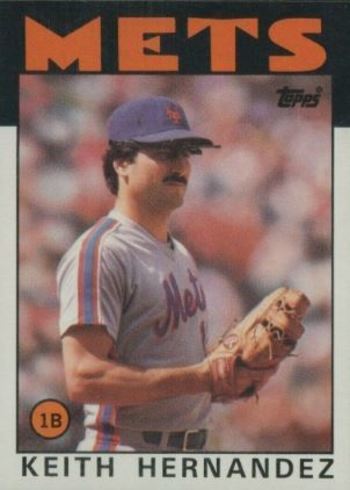 1986 Topps #520 Keith Hernandez Baseball Card 1986 Topps #520 Keith Hernandez Baseball Card