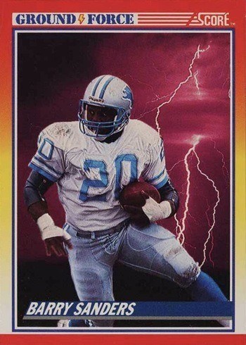 1990 Score #325 Barry Sanders Ground Force Football Card