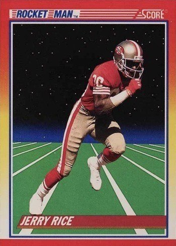 1990 Score #556 Jerry Rice Rocket Man Football Card