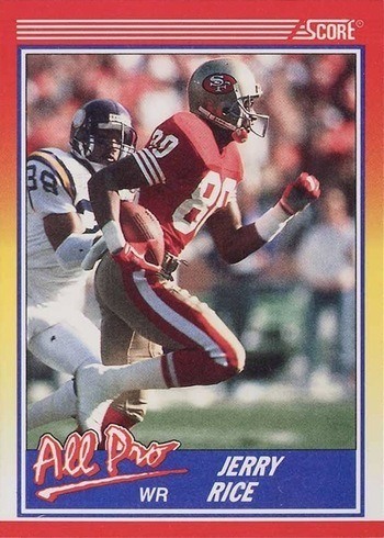 1990 Score #590 Jerry Rice All-Pro Football Card