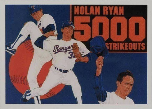 1990 Upper Deck #34 Nolan Ryan 5000 Strikeouts Baseball Card 1990 Upper Deck #34 Nolan Ryan 5000 Strikeouts Baseball Card
