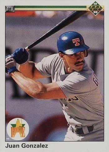 1990 Upper Deck #72 Juan Gonzalez Rookie Card 1990 Upper Deck #72 Juan Gonzalez Rookie Card
