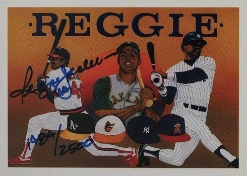 1990 Upper Deck Reggie Jackson Autographed Baseball Card 1990 Upper Deck Reggie Jackson Autographed Baseball Card