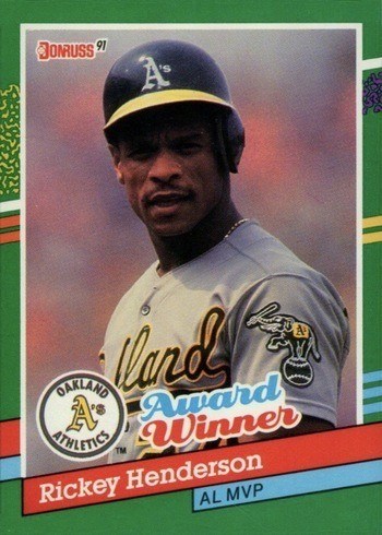 1991 Donruss #761 Rickey Henderson Award Winner Baseball Card