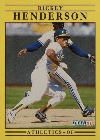 1991 Fleer #10 Rickey Henderson Baseball Card 1991 Fleer #10 Rickey Henderson Baseball Card