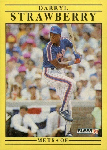 1991 Fleer #161 Darryl Strawberry Baseball Card 1991 Fleer #161 Darryl Strawberry Baseball Card
