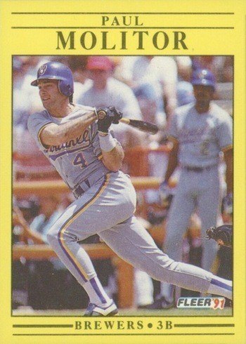 1991 Fleer #591 Paul Molitor Baseball Card 1991 Fleer #591 Paul Molitor Baseball Card