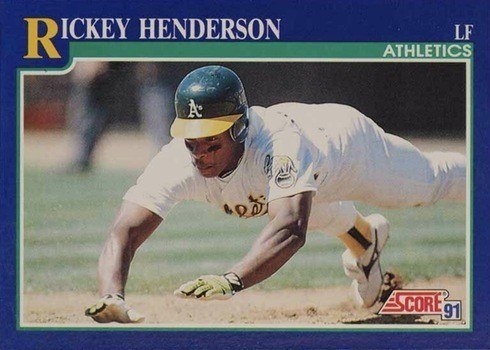 1991 Score #10 Rickey Henderson Baseball Card 1991 Score #10 Rickey Henderson Baseball Card