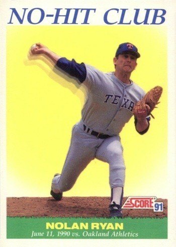 1991 Score #701 Nolan Ryan No Hit Club Baseball Card 1991 Score #701 Nolan Ryan No Hit Club Baseball Card