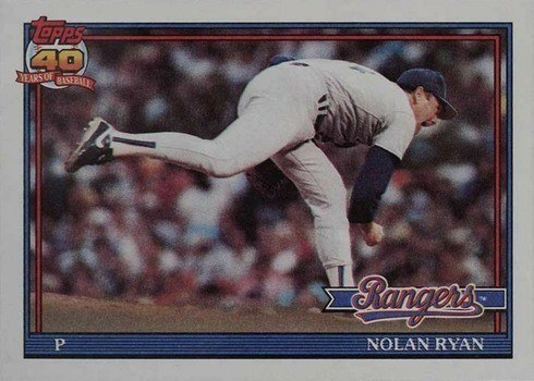 1991 Topps #1 Nolan Ryan Baseball Card 1991 Topps #1 Nolan Ryan Baseball Card
