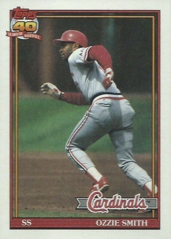 1991 Topps #130 Ozzie Smith Baseball Card 1991 Topps #130 Ozzie Smith Baseball Card