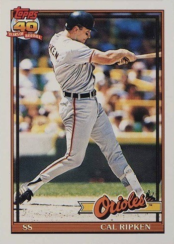 1991 Topps #150 Cal Ripken Jr. Baseball Card 1991 Topps #150 Cal Ripken Jr. Baseball Card