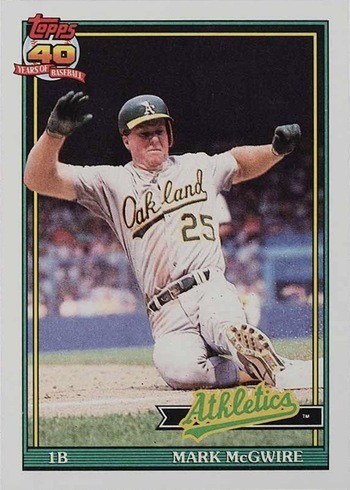 1991 Topps #270 Mark McGwire Baseball Card 1991 Topps #270 Mark McGwire Baseball Card