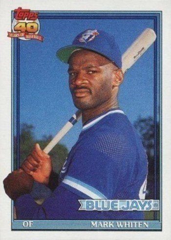 1991 Topps #588 Mark Whiten Hand Over Border Error Baseball Card