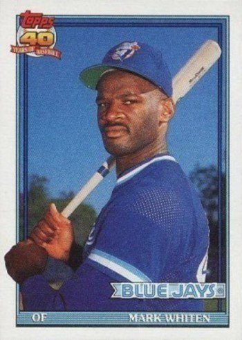 1991 Topps #588 Mark Whiten Hand Over Border Error Baseball Card 1991 Topps #588 Mark Whiten Hand Over Border Error Baseball Card