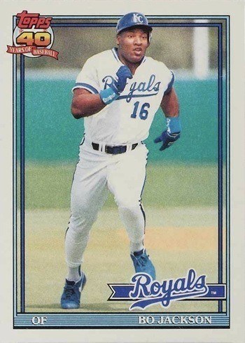 1991 Topps #600 Bo Jackson Baseball Card 1991 Topps #600 Bo Jackson Baseball Card