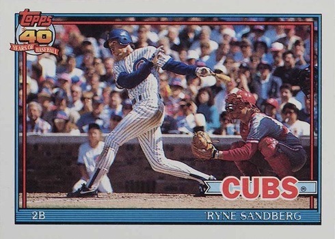 1991 Topps #740 Ryne Sandberg Baseball Card 1991 Topps #740 Ryne Sandberg Baseball Card