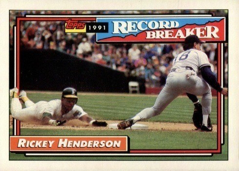 1992 Topps #2 Rickey Henderson Record Breaker Baseball Card 1992 Topps #2 Rickey Henderson Record Breaker Baseball Card