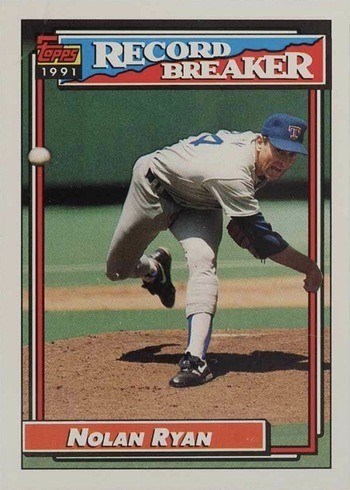 1992 Topps #4 Nolan Ryan Record Breaker Baseball Card 1992 Topps #4 Nolan Ryan Record Breaker Baseball Card