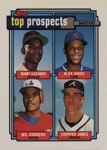 1992 Topps #551 Top Prospects Shortstops Chipper Jones Baseball Card