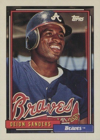 1992 Topps #645 Deion Sanders Baseball Card