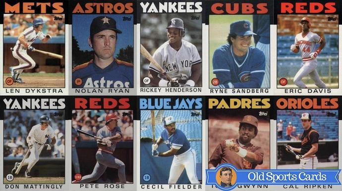 Most Valuable 1986 Topps Baseball Cards