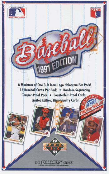 Unopened Box of 1991 Upper Deck Baseball Cards Unopened Box of 1991 Upper Deck Baseball Cards