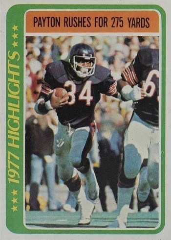 1978 Topps #3 Highlights Walter Payton Rushes for 275 Yards Football Card