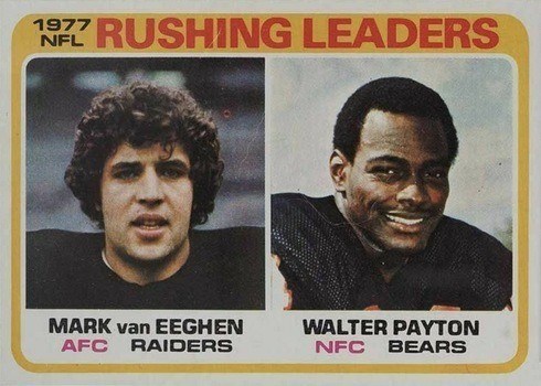 1978 Topps #333 NFL Rushing Leaders Walter Payton Mark van Eeghen Football Card