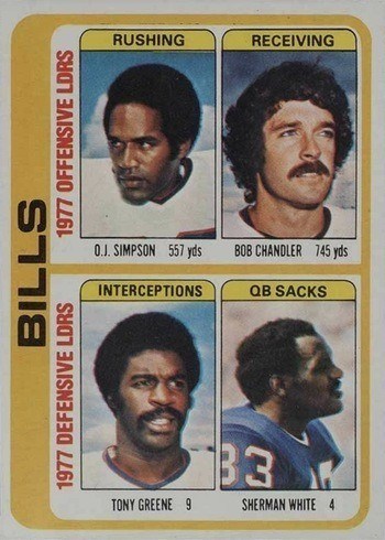 1978 Topps #503 Bills Team Leaders OJ Simpson Football Card