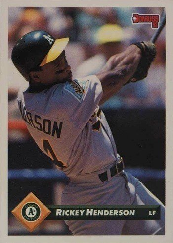 1993 Donruss #315 Rickey Henderson Baseball Card 1993 Donruss #315 Rickey Henderson Baseball Card