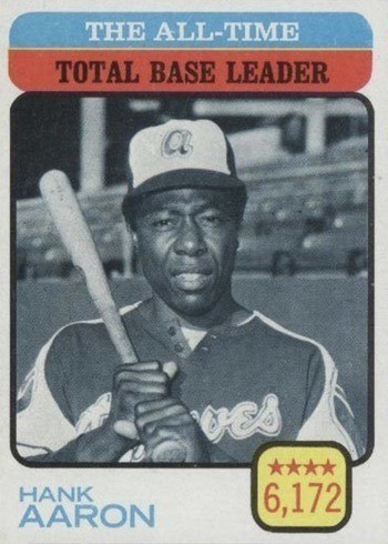 1973 Topps #473 All Time Total Base Leader Hank Aaron Baseball Card