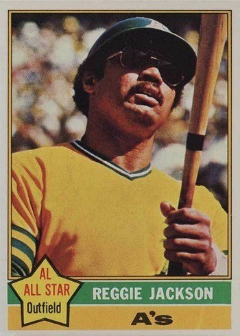 1976 Topps #500 Reggie Jackson Baseball Card 1976 Topps #500 Reggie Jackson Baseball Card