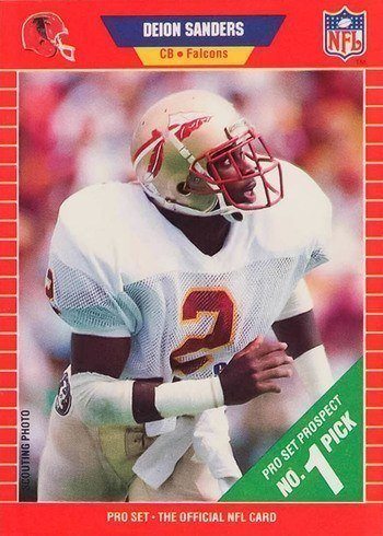1989 Pro Set #486 Deion Sanders Rookie Card 1989 Pro Set #486 Deion Sanders Rookie Card