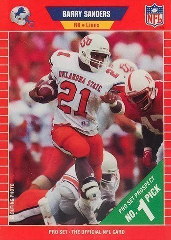 1989 Pro Set #494 Barry Sanders Rookie Card