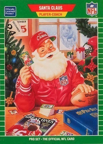 1989 Pro Set Santa Claus Football Card