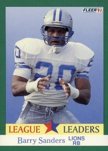 1991 Fleer #415 Barry Sanders League Leaders Football Card 1991 Fleer #415 Barry Sanders League Leaders Football Card