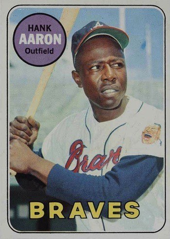 1969 Topps #100 Hank Aaron Baseball Card 1969 Topps #100 Hank Aaron Baseball Card