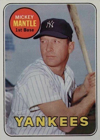 1969 Topps #500 Yellow Letters Mickey Mantle Baseball Card 1969 Topps #500 Yellow Letters Mickey Mantle Baseball Card
